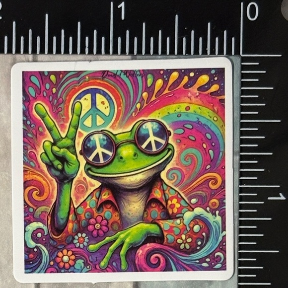 🌀10/$10🌀 Psychedelic Frog Reusable Waterproof Vinyl Sticker Decal - Picture 1 of 1
